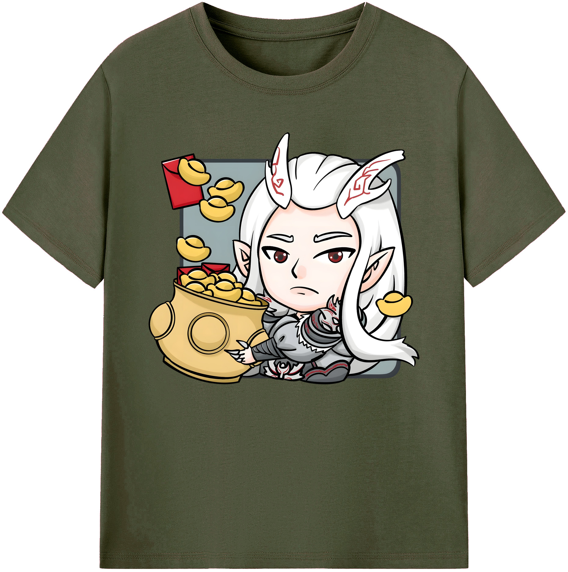 （画像用） Ne Zha 2 ナタ 魔童の大暴れ 綿100％ メンズ半袖Tシャツ｜肌触りやわらか＆通気性